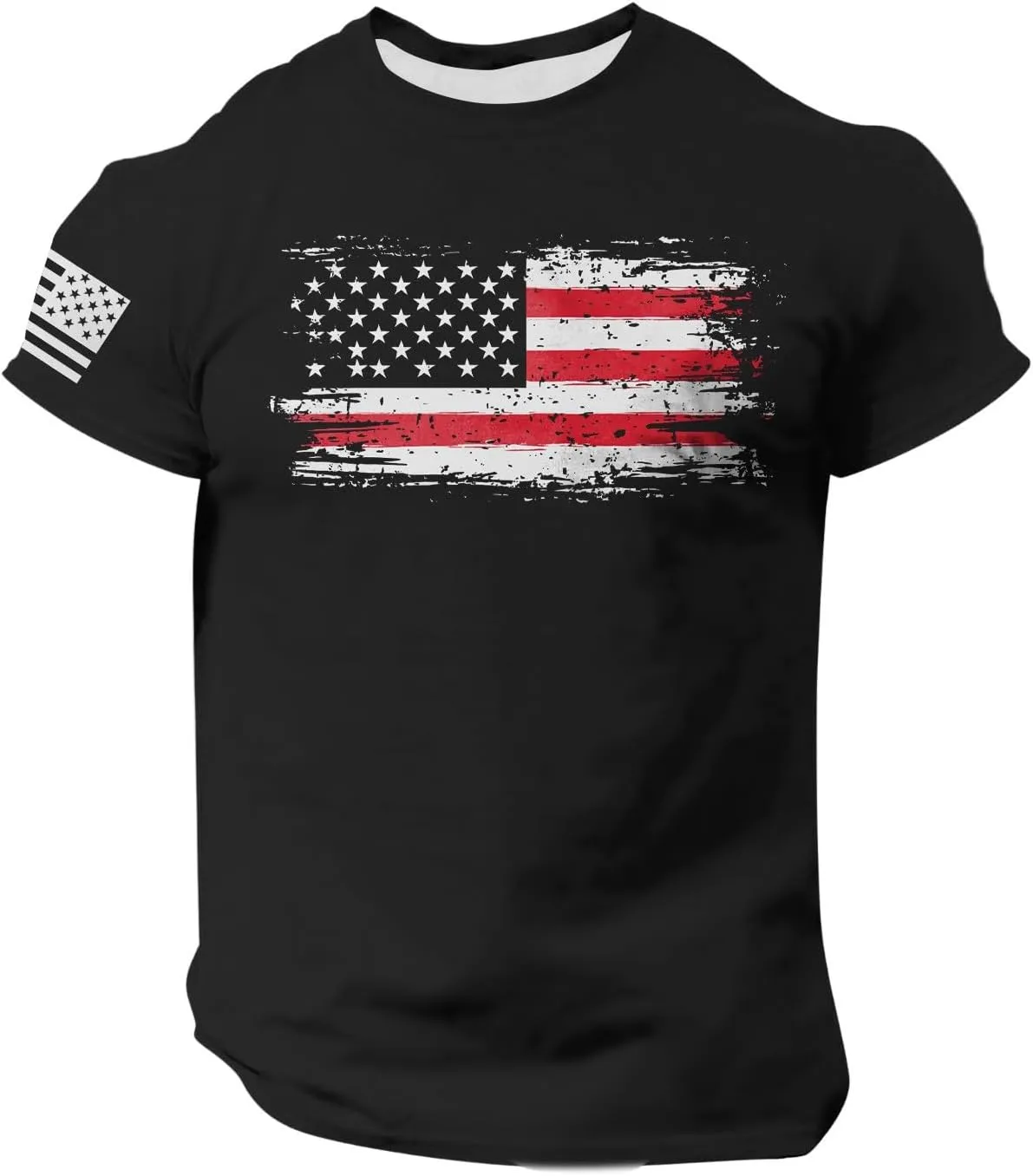 Men's Shirt Sleeve 1776 USA Flag Graphic Dry Fit Cotton Breathable T-Shirts Patriotic Shirts