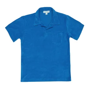 MEN'S TERRY POLO T-SHIRT BLUE