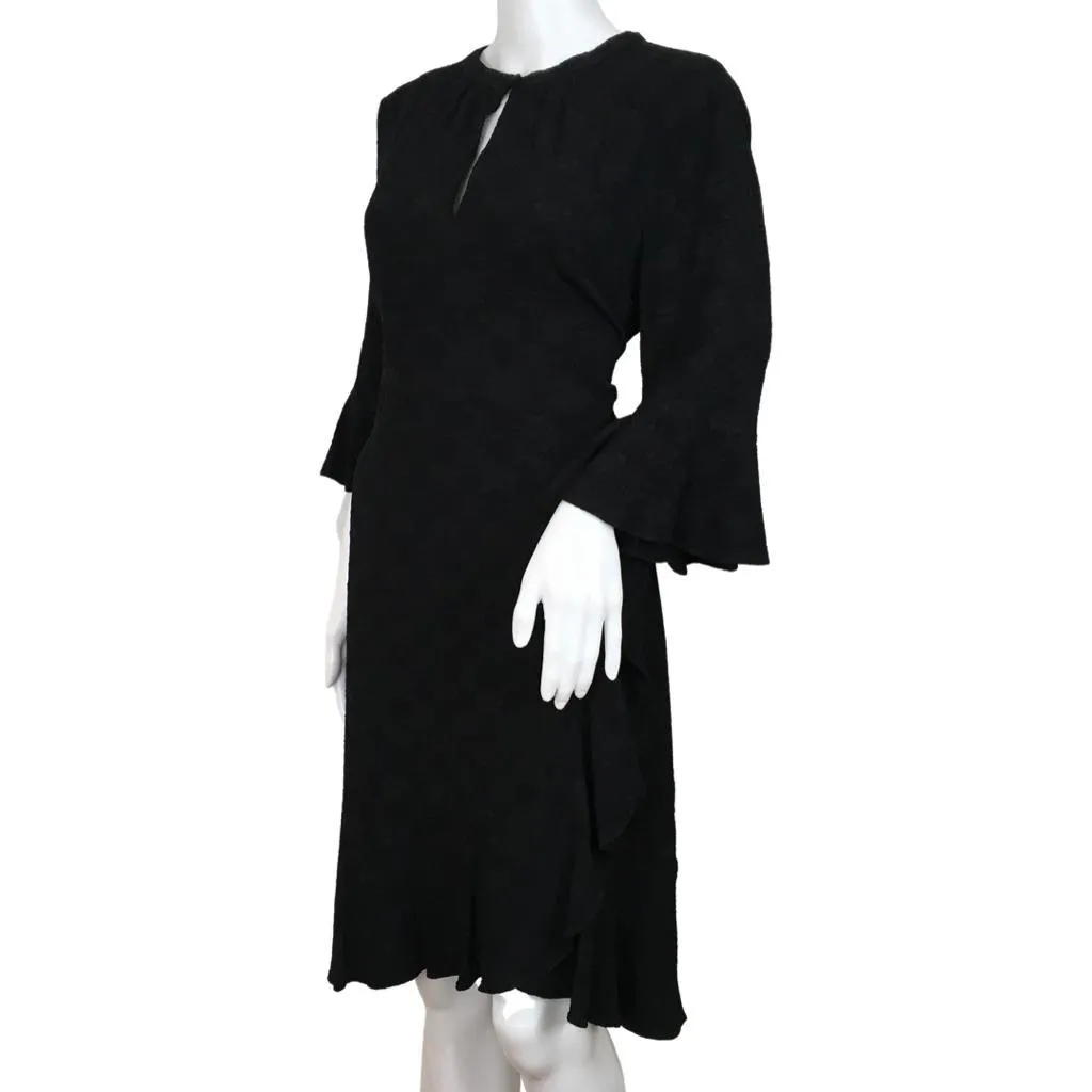 Nanette Lepore Black Color Asymmetric Ruffle Dress