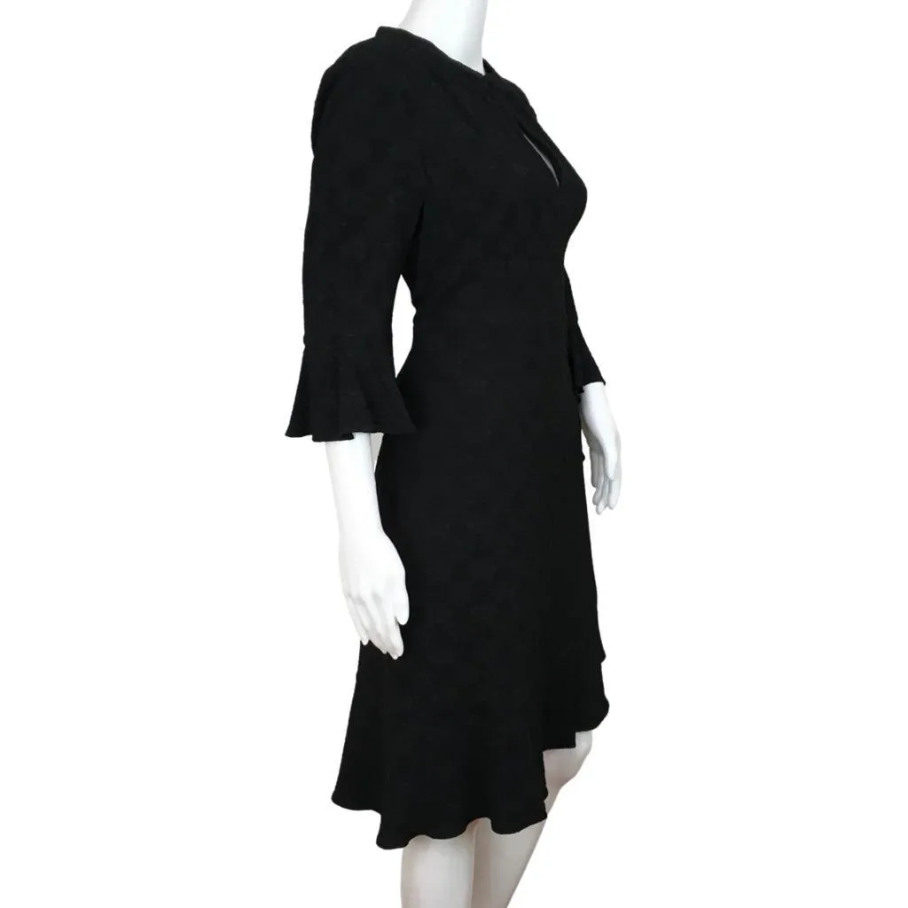Nanette Lepore Black Color Asymmetric Ruffle Dress