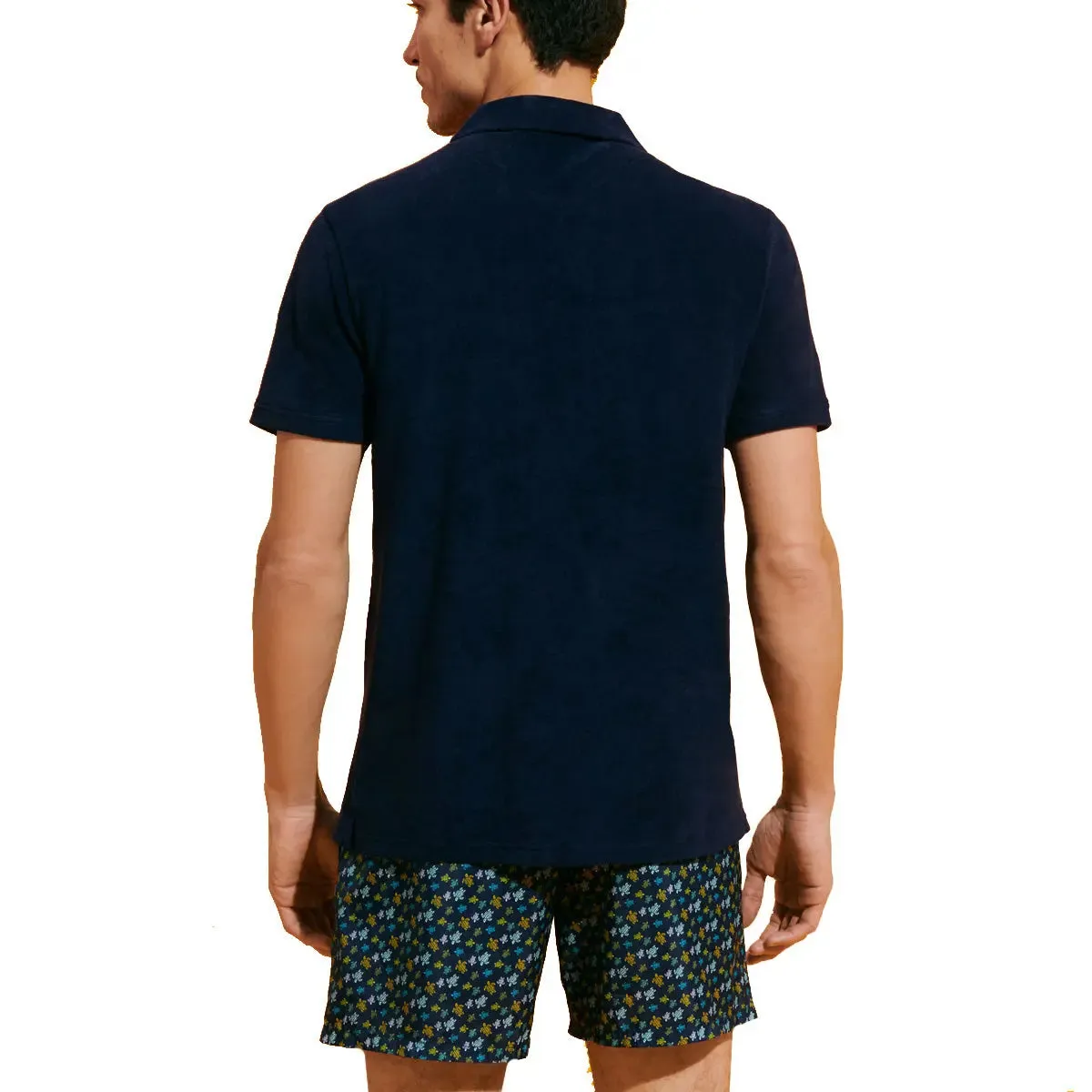 Navy Logo Terry Polo Shirt