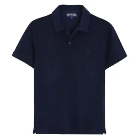 Navy Logo Terry Polo Shirt