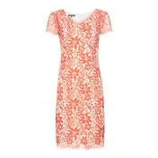 Orange Floral Lace Dress