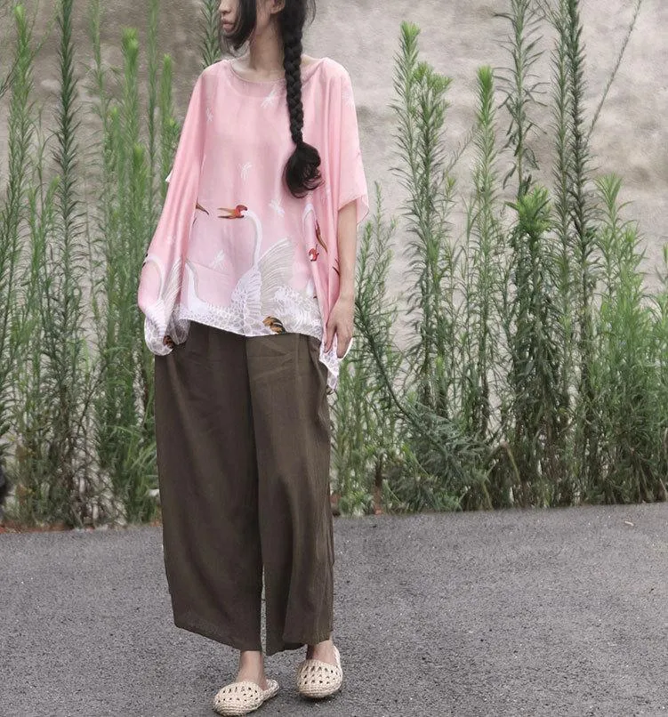 Ramie Vintage 3/4 Palazzo Pants | Lotus