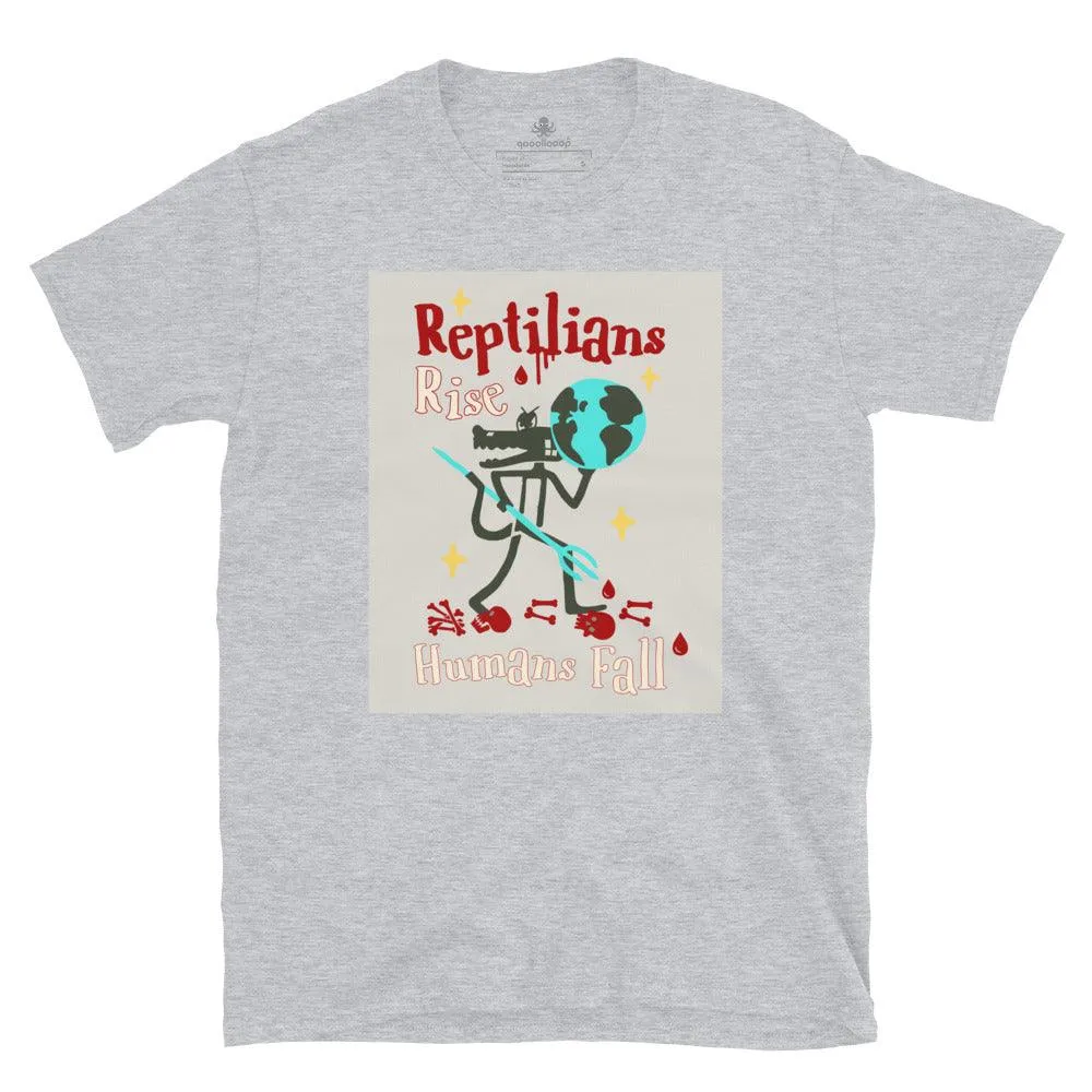Reptilians Rise Humans Fall | Unisex Soft Style T-Shirt