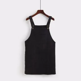 Retro Corduroy Dresses Casual Loose Dress Overall