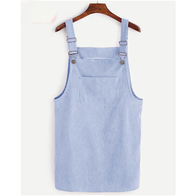 Retro Corduroy Dresses Casual Loose Dress Overall
