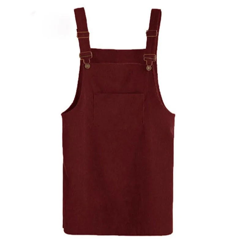 Retro Corduroy Dresses Casual Loose Dress Overall