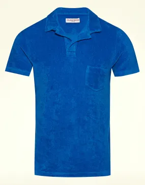 Sky Diver Blue Tailored Terry Towelling Polo Shirt