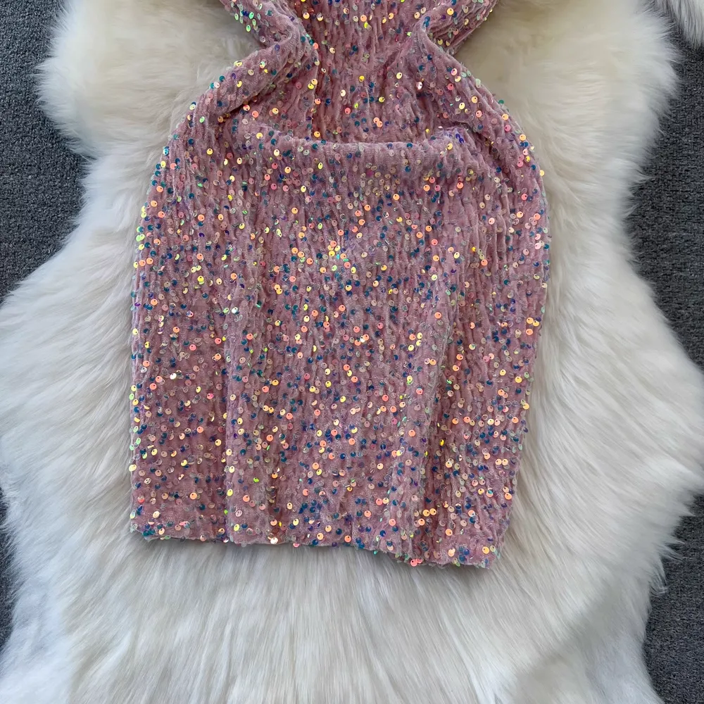 Sleeveless Sparkling Sequin Birthday Party Dress Homecoming Dress 1481