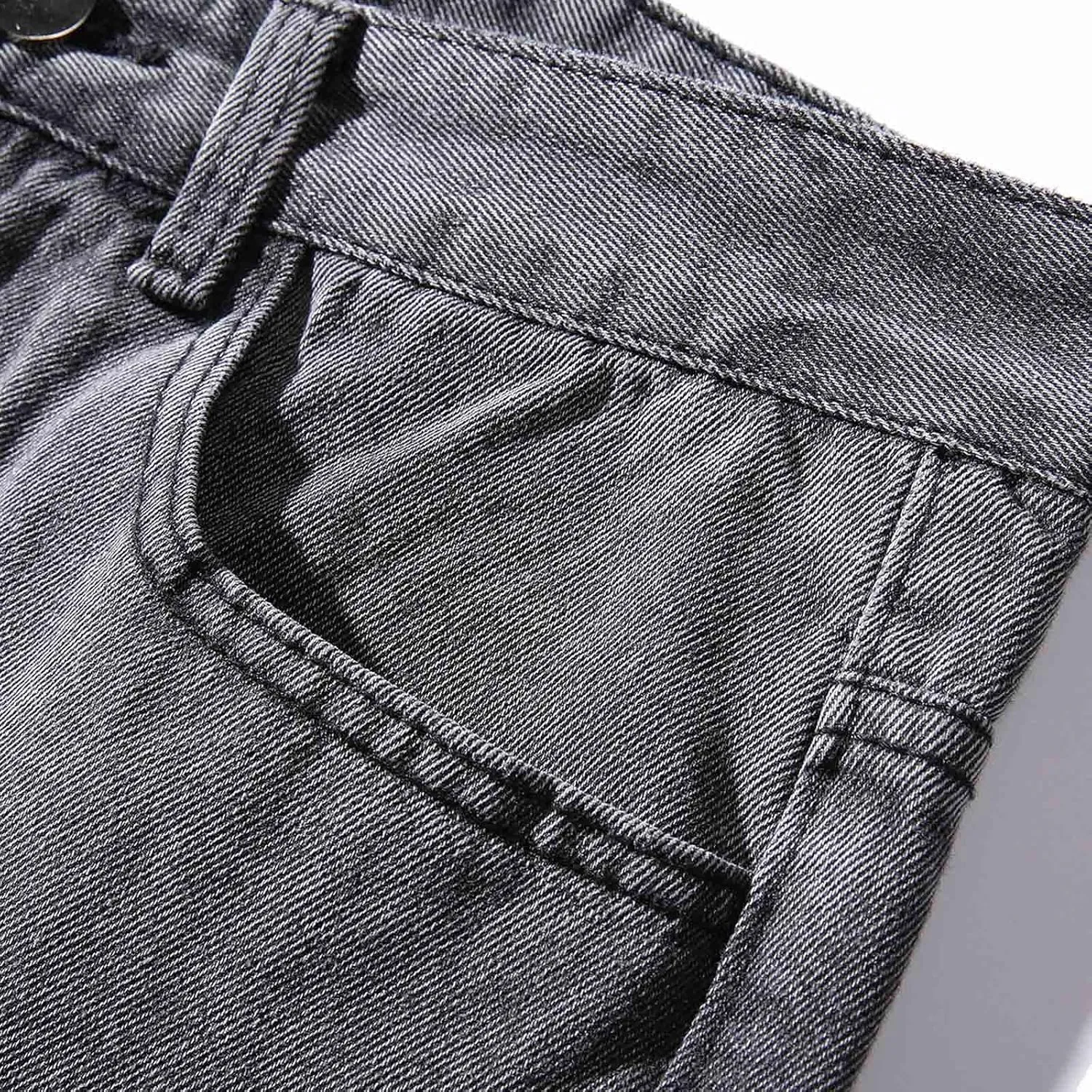 Solid Pocket Jeans Fashion Fly Casual Straight Pants Trousers Zipper Denim Men's Mens 550 Relaxed Fit Jeans