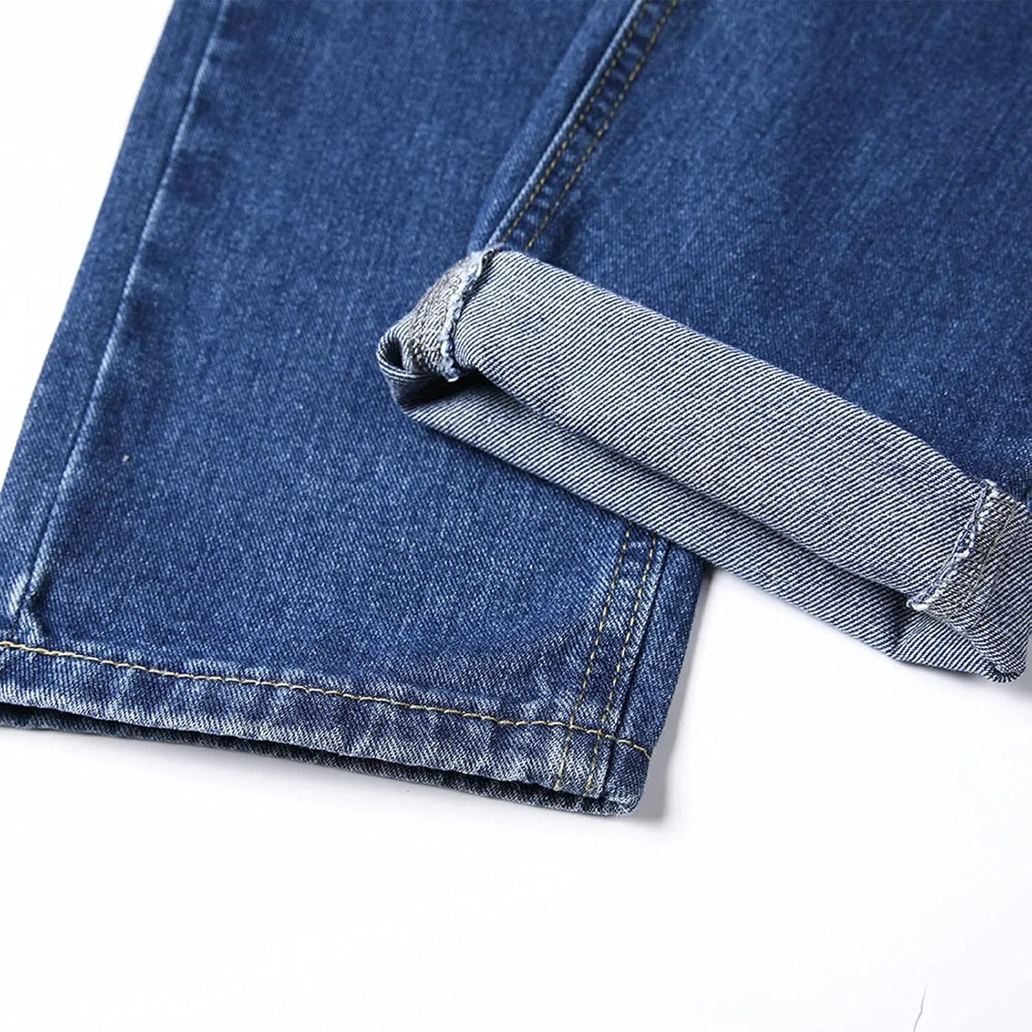 Solid Pocket Jeans Fashion Fly Casual Straight Pants Trousers Zipper Denim Men's Mens 550 Relaxed Fit Jeans