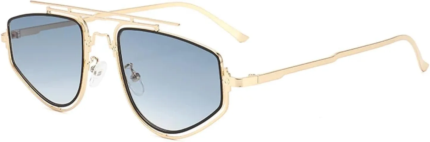 Stylish Double-beam Punk Sunglasses, Uv400. Anti-ultraviolet for Outdoor Driving, Stylish and Versatile.