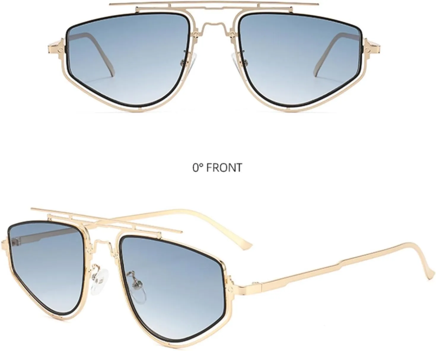 Stylish Double-beam Punk Sunglasses, Uv400. Anti-ultraviolet for Outdoor Driving, Stylish and Versatile.