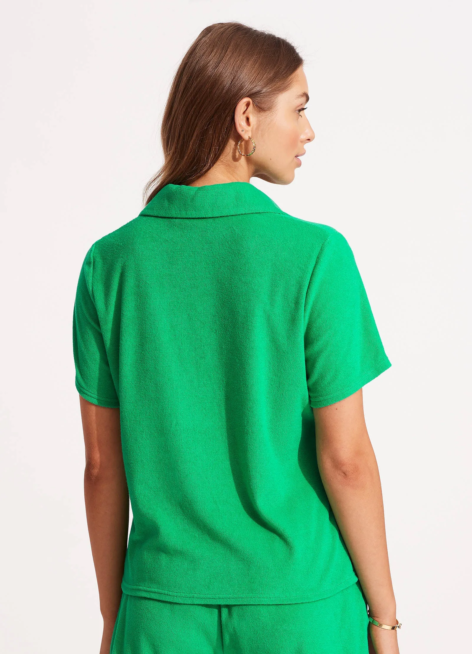 Terry Polo Top - Green