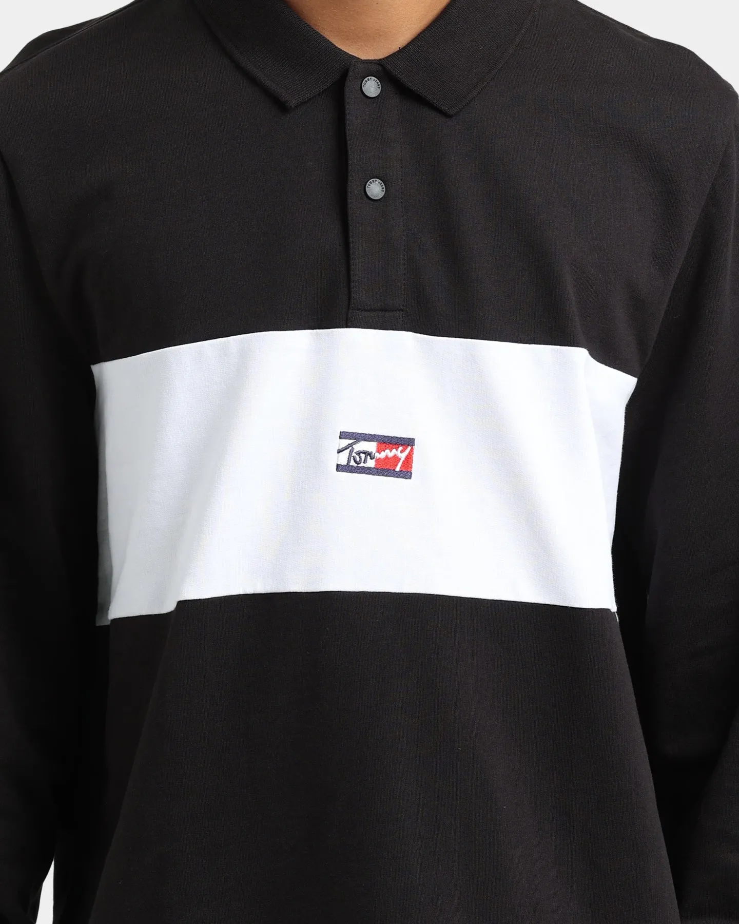 Tommy Jeans Tiny Tommy Long Sleeve Polo Shirt Black