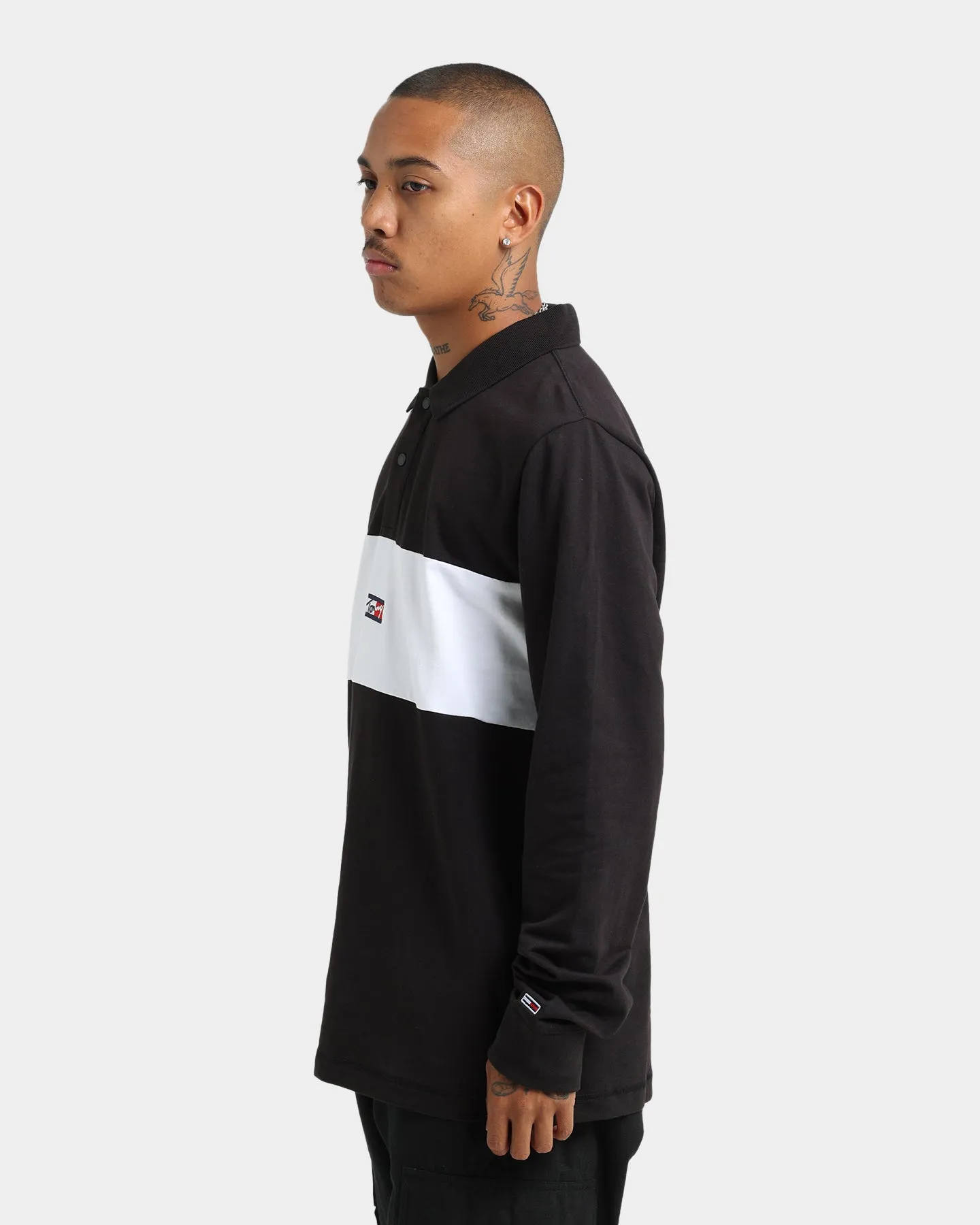 Tommy Jeans Tiny Tommy Long Sleeve Polo Shirt Black
