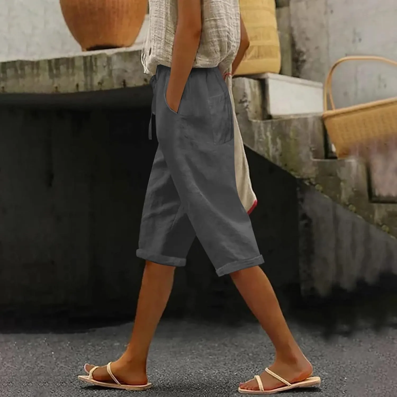 Women Comfortable Drawstring Shorts Summer Travel Beach Everydays Pants Stylish Various Occasions Beach Casual Shorts