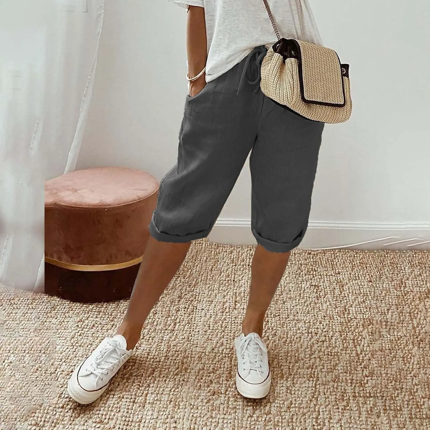 Women Comfortable Drawstring Shorts Summer Travel Beach Everydays Pants Stylish Various Occasions Beach Casual Shorts