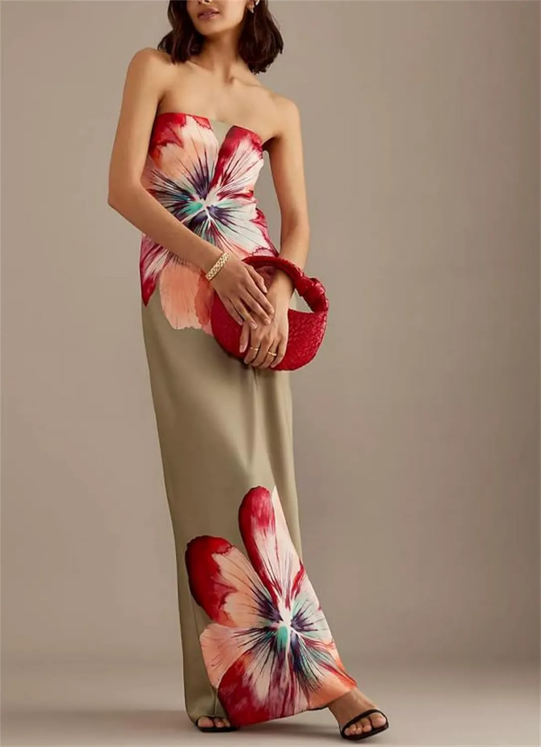 Women Sexy Floral Bodycon Maxi Dress Elegant Dress Sleeveless Summer Long Dress Cocktail Party Dress Beachwear