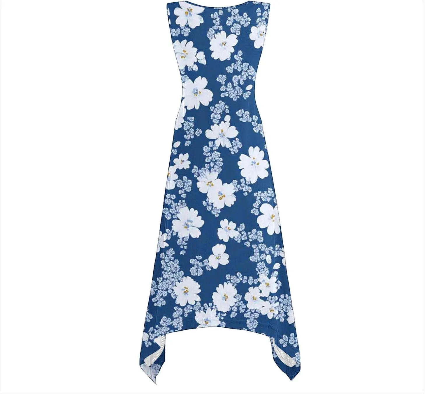 Womens 2025 Summer Dress Casual Sleeveless Beach Midi Dresses Loose Comfort Vacation Sundress Trendy Clothes