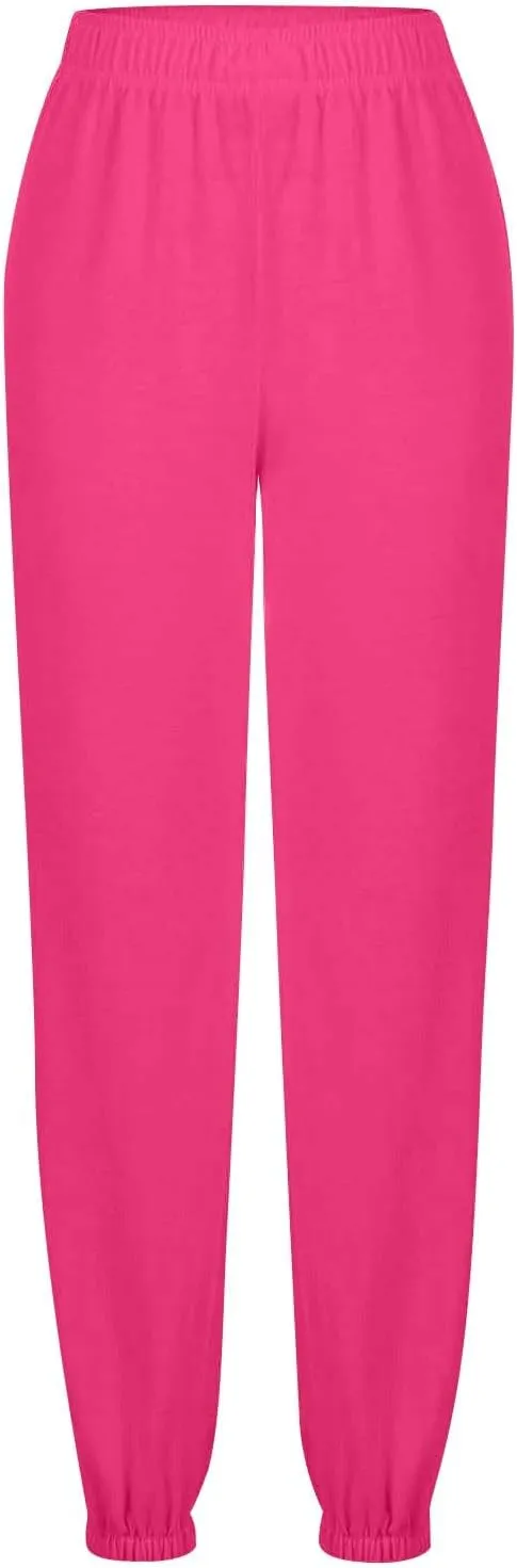 Womens Jogger Sweatpants Baggy Casual Capri Pants Oversized Straight Leg Sweatpants Comfy Athletic Joggers with Pocket