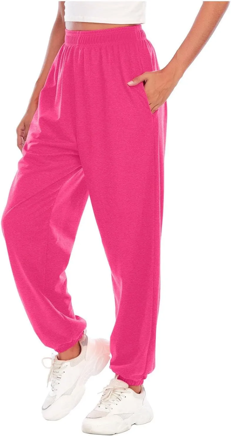 Womens Jogger Sweatpants Baggy Casual Capri Pants Oversized Straight Leg Sweatpants Comfy Athletic Joggers with Pocket