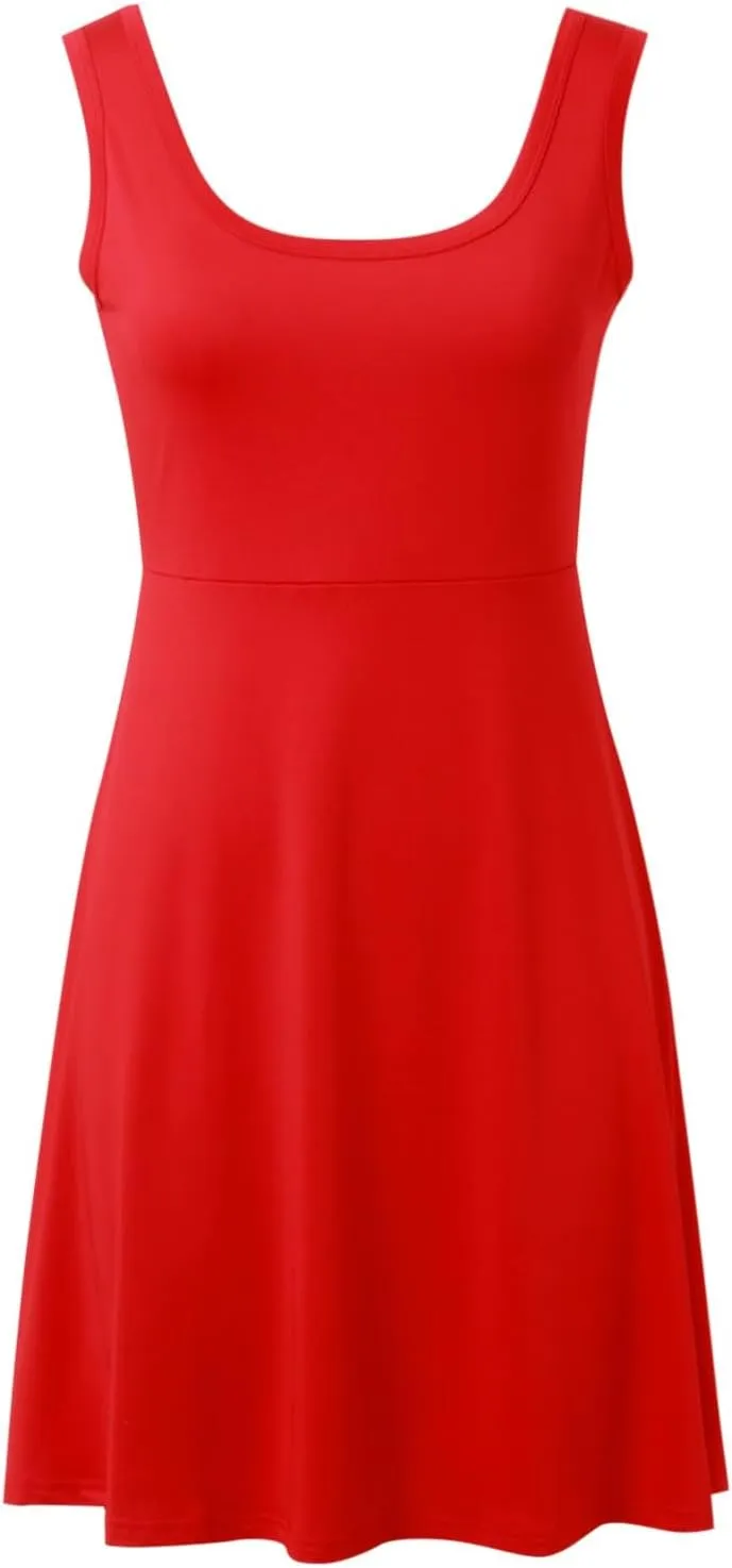 Women's Summer Beach Mini Dress Sleeveless Rockabilly Casual Dress Skater 2025 Trenty Tank Dresses