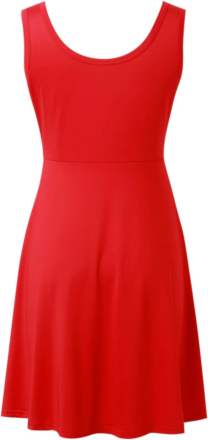 Women's Summer Beach Mini Dress Sleeveless Rockabilly Casual Dress Skater 2025 Trenty Tank Dresses