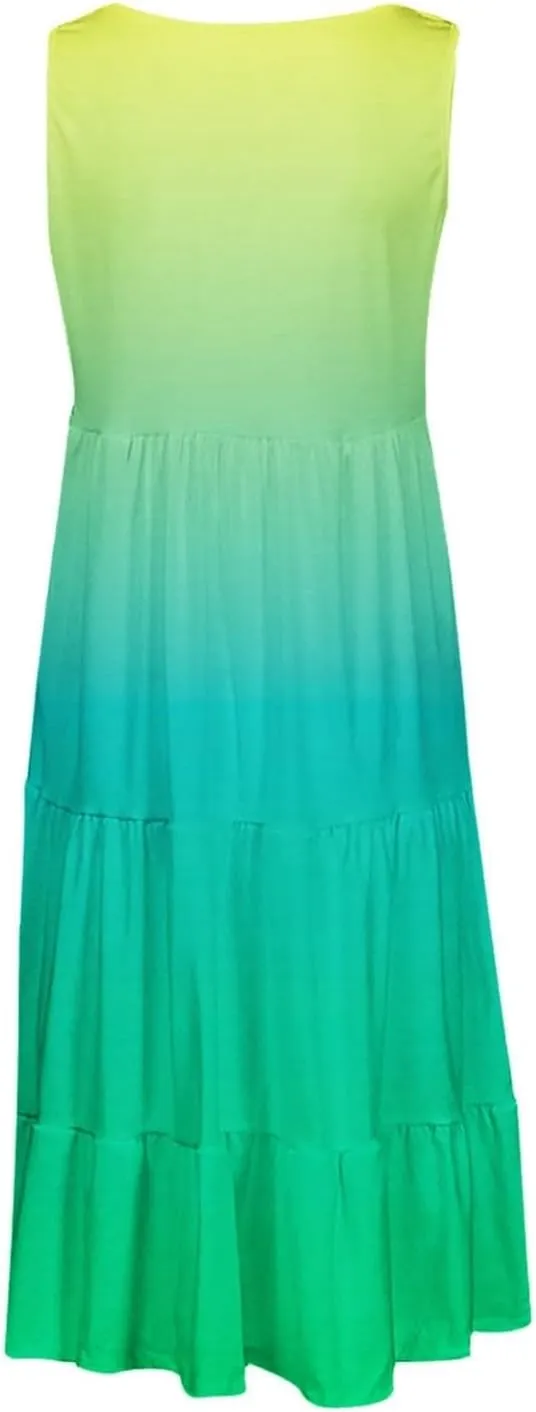 Women's Summer Dress 2025 Crew Neck Sleeveless Dresses Beach Casual Loose Sundress Vacation Outfits