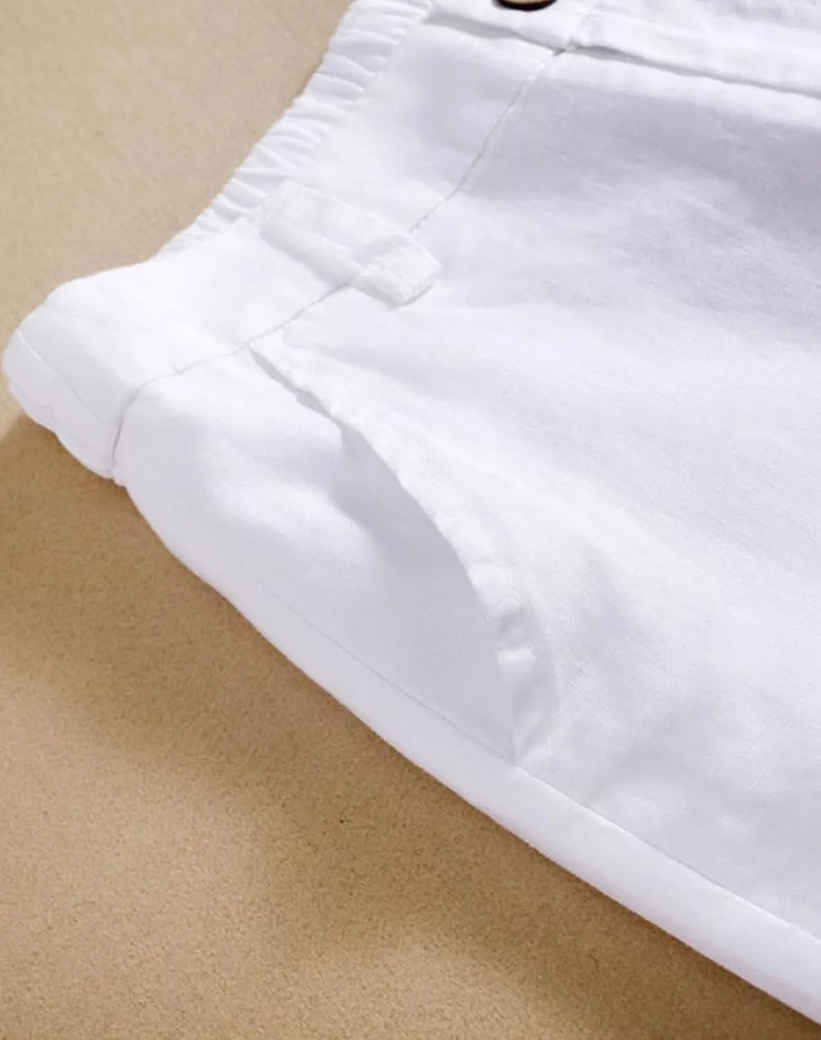 Women's Wide Leg Linen Palazzo Pants Elastic High Waist with Pocket for Work&Daily
