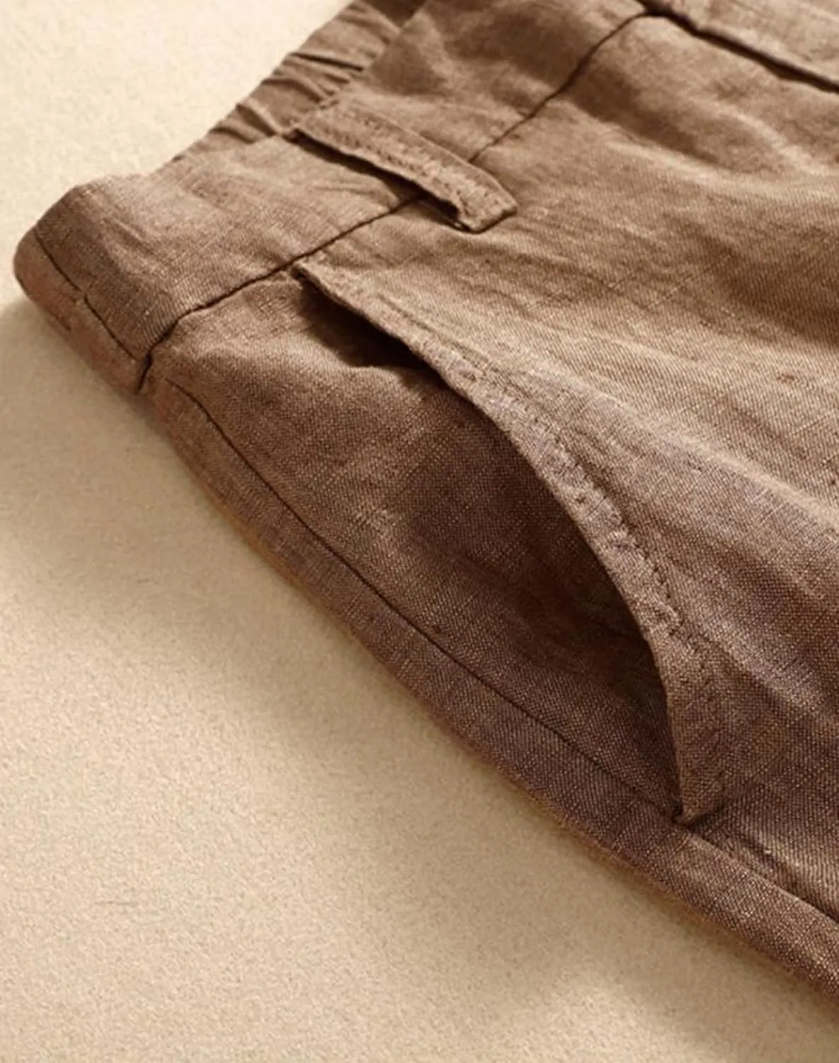 Women's Wide Leg Linen Palazzo Pants Elastic High Waist with Pocket for Work&Daily