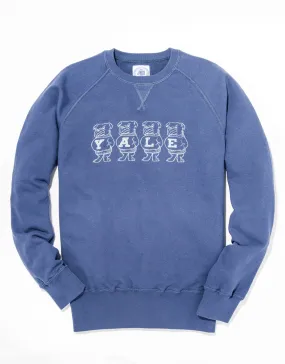 YALE BULLDOG CREW NECK SWEATSHIRT - BLUE