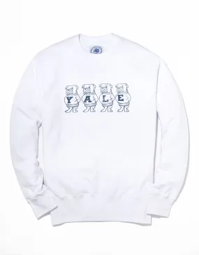 YALE BULLDOG CREW NECK SWEATSHIRT - WHITE